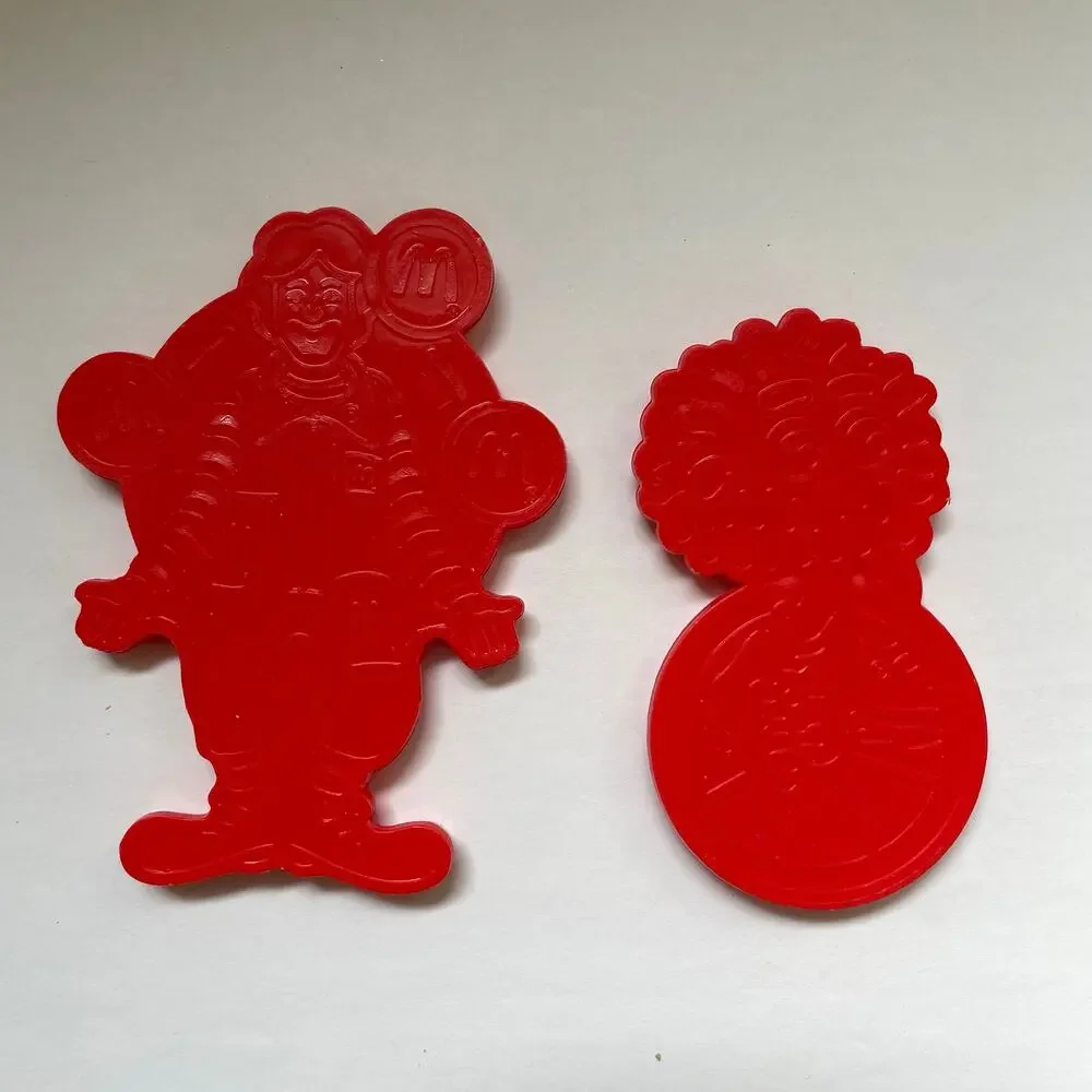 Vintage McDonalds Red Cookie Cutters Set of 2 Ronald McDonald